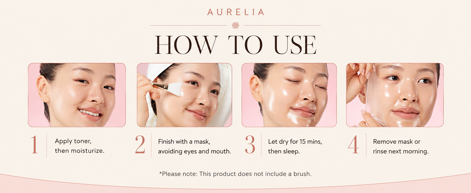 Wake up to real glass glow skin with the Aurelia Collagen Mask